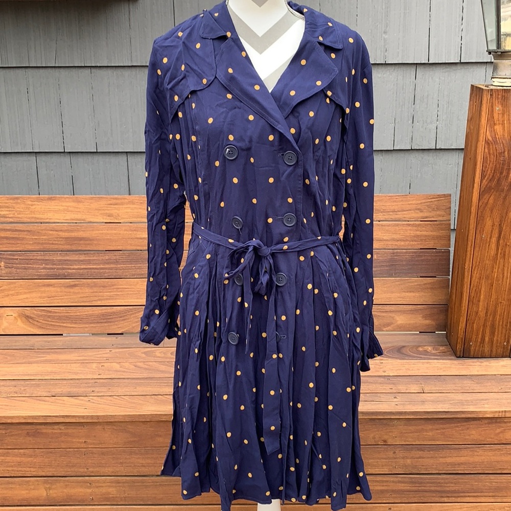 BNWT Torrid Navy Polka Dot Trench Coat 1X